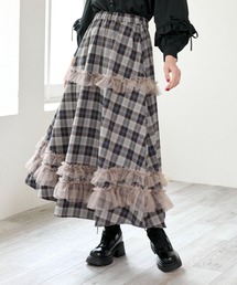idem | tulle frill × check skirt/チュールフリルチェックスカート(スカート)