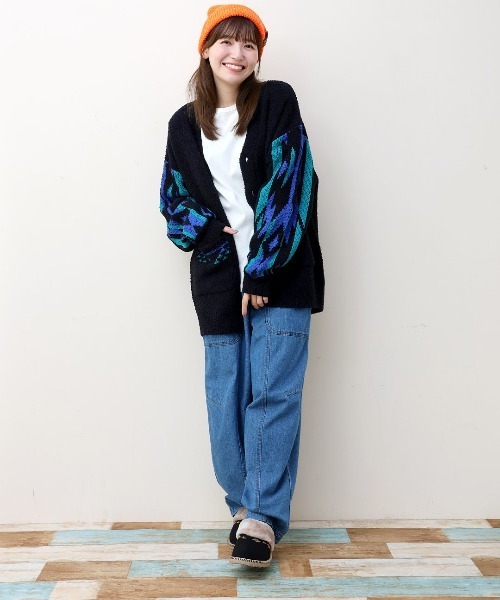 チチカカ（チチカカ）の「モールナバホニットカーディガン（カーディガン/ボレロ・レディース・アイボリー/ブラック/グリーン・FREE）」の5枚目の写真