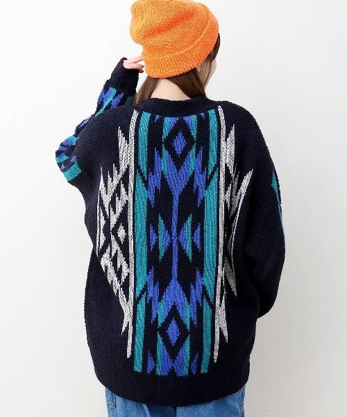 チチカカ（チチカカ）の「モールナバホニットカーディガン（カーディガン/ボレロ・レディース・アイボリー/ブラック/グリーン・FREE）」の7枚目の写真