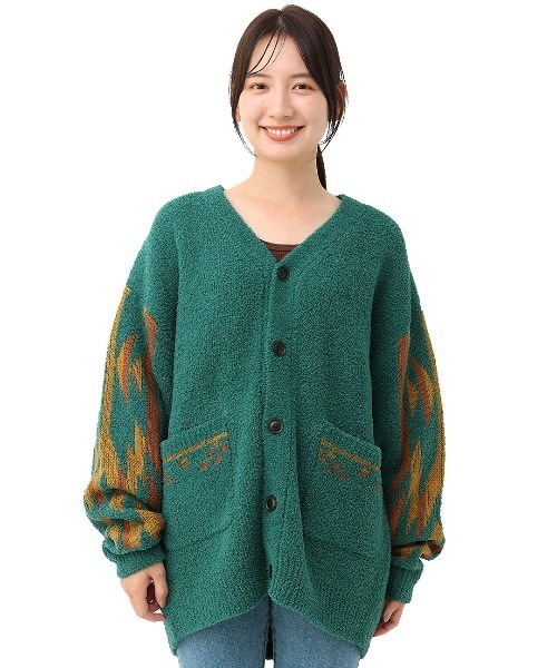 チチカカ（チチカカ）の「モールナバホニットカーディガン（カーディガン/ボレロ・レディース・アイボリー/ブラック/グリーン・FREE）」の9枚目の写真