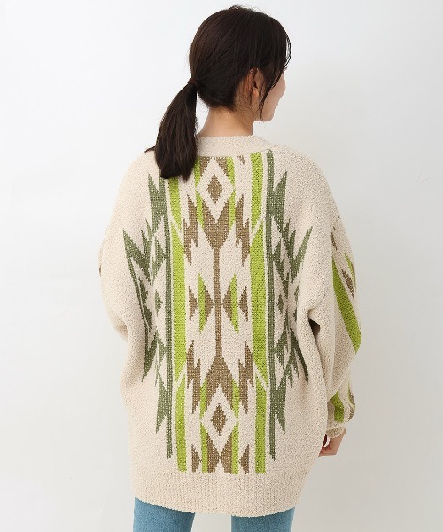 チチカカ（チチカカ）の「モールナバホニットカーディガン（カーディガン/ボレロ・レディース・アイボリー/ブラック/グリーン・FREE）」の12枚目の写真