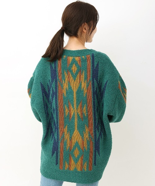 チチカカ（チチカカ）の「モールナバホニットカーディガン（カーディガン/ボレロ・レディース・アイボリー/ブラック/グリーン・FREE）」の13枚目の写真