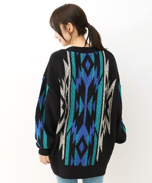 チチカカ（チチカカ）の「モールナバホニットカーディガン（カーディガン/ボレロ・レディース・アイボリー/ブラック/グリーン・FREE）」の14枚目の写真