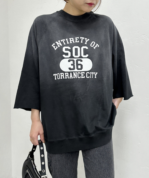 U by SPICK&SPAN（ユーバイスピックアンドスパン）の「【SCREEN STARS/スクリーンスターズ】 20/ソウテンジク ビッグプルオーバー（Tシャツ/カットソー・レディース・サックスブルー/ネイビー/グリーン/ライトグレー/ブラック系その他・FREE）」の2枚目の写真