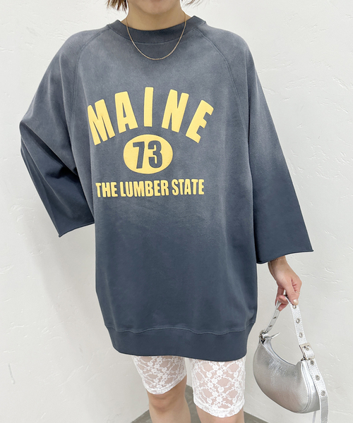 U by SPICK&SPAN（ユーバイスピックアンドスパン）の「【SCREEN STARS/スクリーンスターズ】 20/ソウテンジク ビッグプルオーバー（Tシャツ/カットソー・レディース・サックスブルー/ネイビー/グリーン/ライトグレー/ブラック系その他・FREE）」の4枚目の写真