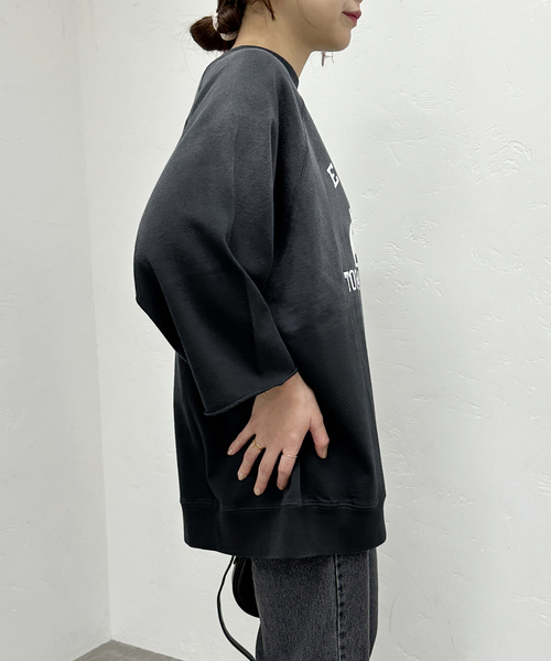 U by SPICK&SPAN（ユーバイスピックアンドスパン）の「【SCREEN STARS/スクリーンスターズ】 20/ソウテンジク ビッグプルオーバー（Tシャツ/カットソー・レディース・サックスブルー/ネイビー/グリーン/ライトグレー/ブラック系その他・FREE）」の9枚目の写真