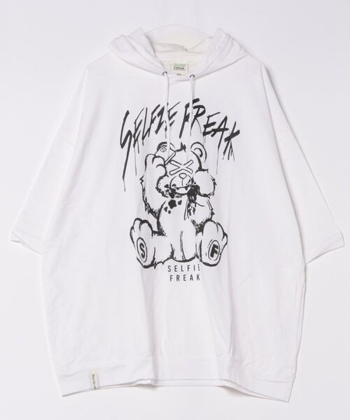 STYLISE(スタイライズ)の「【TIMELY WARNING】SELFIE BEAR SP BIG TEEPK(パーカー・メンズ・ブラック/ブルーグレー/ホワイト・ONESIZE)」の2枚目の写真
