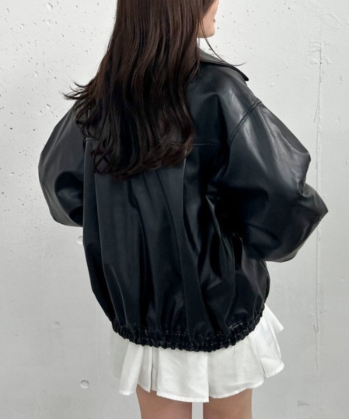 archives（アルシーヴ）の「フェイクレザーミドルブルゾン（ブルゾン・レディース・ブラック/ブラウン・MEDIUM）」の5枚目の写真