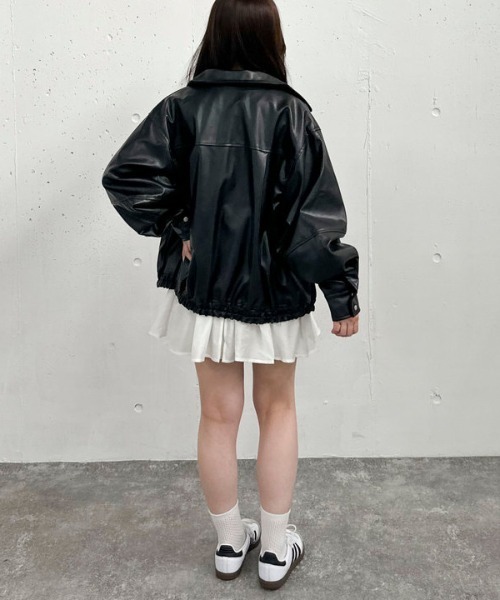 archives（アルシーヴ）の「フェイクレザーミドルブルゾン（ブルゾン・レディース・ブラック/ブラウン・MEDIUM）」の9枚目の写真