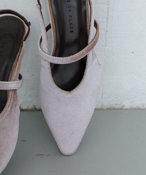 SENSE OF PLACE by URBAN RESEARCH(センスオブプレイスバイアーバンリサーチ)の「ベロアポインテッドシューズ(パンプス・レディース・ライトピンク/グレー/ネイビー・SMALL/MEDIUM/LARGE)」の7枚目の写真