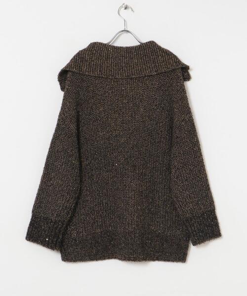 ITEMS URBANRESEARCH（アイテムズ アーバンリサーチ）の「ハーフジップラメニット（ニット/セーター・レディース・ブラウン/ライトベージュ・FREE）」の12枚目の写真