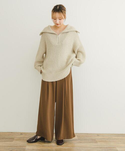 ITEMS URBANRESEARCH（アイテムズ アーバンリサーチ）の「ハーフジップラメニット（ニット/セーター・レディース・ブラウン/ライトベージュ・FREE）」の17枚目の写真