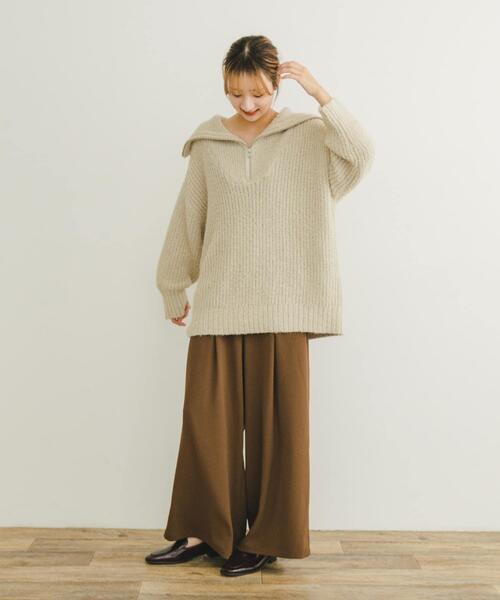 ITEMS URBANRESEARCH（アイテムズ アーバンリサーチ）の「ハーフジップラメニット（ニット/セーター・レディース・ブラウン/ライトベージュ・FREE）」の18枚目の写真