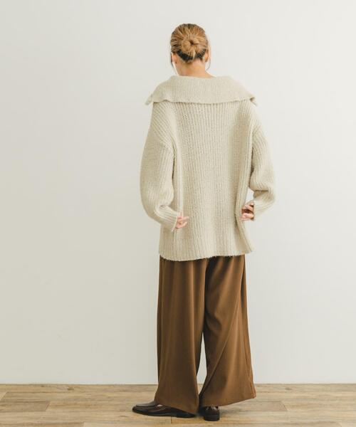 ITEMS URBANRESEARCH（アイテムズ アーバンリサーチ）の「ハーフジップラメニット（ニット/セーター・レディース・ブラウン/ライトベージュ・FREE）」の19枚目の写真