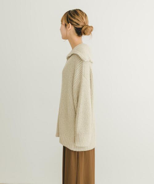 ITEMS URBANRESEARCH（アイテムズ アーバンリサーチ）の「ハーフジップラメニット（ニット/セーター・レディース・ブラウン/ライトベージュ・FREE）」の21枚目の写真
