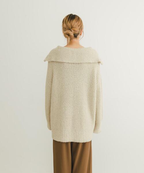 ITEMS URBANRESEARCH（アイテムズ アーバンリサーチ）の「ハーフジップラメニット（ニット/セーター・レディース・ブラウン/ライトベージュ・FREE）」の22枚目の写真