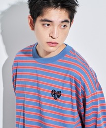 WEGO | WEGO/【24年秋冬新作】ボーダーワンポイントT(Tシャツ/カットソー)