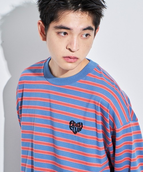 WEGO(ウィゴー)の「WEGO/ボーダーワンポイントT(Tシャツ/カットソー・メンズ・ブルー系その他5/ホワイト系その他5・MEDIUM/LARGE)」の2枚目の写真