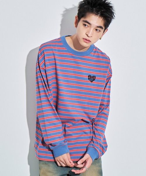 WEGO(ウィゴー)の「WEGO/ボーダーワンポイントT(Tシャツ/カットソー・メンズ・ブルー系その他5/ホワイト系その他5・MEDIUM/LARGE)」の13枚目の写真