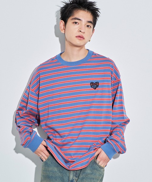 WEGO(ウィゴー)の「WEGO/ボーダーワンポイントT(Tシャツ/カットソー・メンズ・ブルー系その他5/ホワイト系その他5・MEDIUM/LARGE)」の14枚目の写真