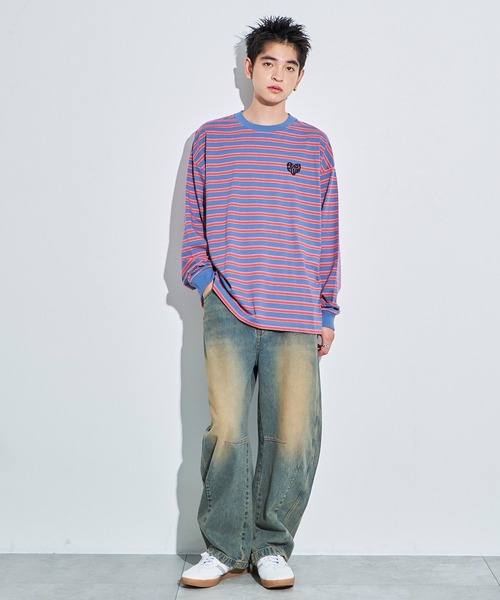 WEGO(ウィゴー)の「WEGO/ボーダーワンポイントT(Tシャツ/カットソー・メンズ・ブルー系その他5/ホワイト系その他5・MEDIUM/LARGE)」の16枚目の写真