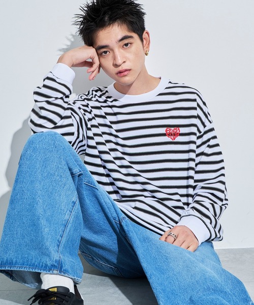 WEGO(ウィゴー)の「WEGO/ボーダーワンポイントT(Tシャツ/カットソー・メンズ・ブルー系その他5/ホワイト系その他5・MEDIUM/LARGE)」の19枚目の写真