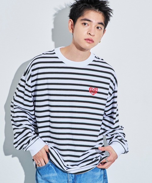 WEGO(ウィゴー)の「WEGO/ボーダーワンポイントT(Tシャツ/カットソー・メンズ・ブルー系その他5/ホワイト系その他5・MEDIUM/LARGE)」の21枚目の写真