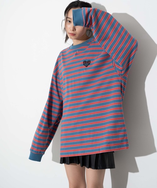 WEGO(ウィゴー)の「WEGO/ボーダーワンポイントT(Tシャツ/カットソー・メンズ・ブルー系その他5/ホワイト系その他5・MEDIUM/LARGE)」の4枚目の写真