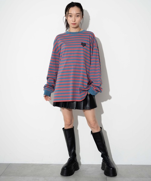 WEGO(ウィゴー)の「WEGO/ボーダーワンポイントT(Tシャツ/カットソー・メンズ・ブルー系その他5/ホワイト系その他5・MEDIUM/LARGE)」の6枚目の写真