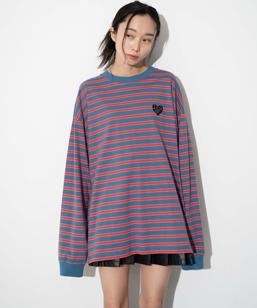 WEGO(ウィゴー)の「WEGO/ボーダーワンポイントT(Tシャツ/カットソー・メンズ・ブルー系その他5/ホワイト系その他5・MEDIUM/LARGE)」の10枚目の写真