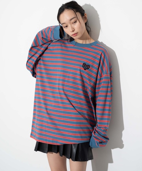 WEGO(ウィゴー)の「WEGO/ボーダーワンポイントT(Tシャツ/カットソー・メンズ・ブルー系その他5/ホワイト系その他5・MEDIUM/LARGE)」の11枚目の写真