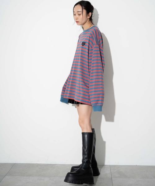 WEGO(ウィゴー)の「WEGO/ボーダーワンポイントT(Tシャツ/カットソー・メンズ・ブルー系その他5/ホワイト系その他5・MEDIUM/LARGE)」の12枚目の写真