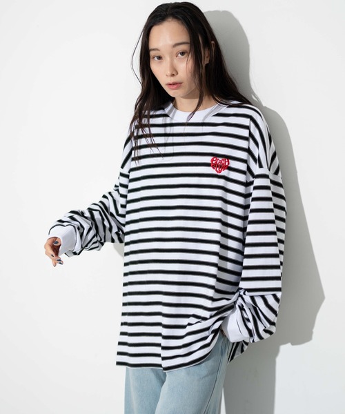 WEGO(ウィゴー)の「WEGO/ボーダーワンポイントT(Tシャツ/カットソー・メンズ・ブルー系その他5/ホワイト系その他5・MEDIUM/LARGE)」の7枚目の写真