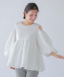 ジャガードカシュクールペプラムトップス（その他トップス）｜Fit more