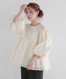 刺繍ダブルカラーレイヤードロングスリーブトップス（その他トップス