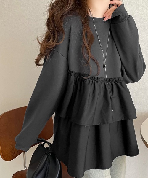 セール】今年注目のトレンドアイテム!アシンメトリー異素材切替