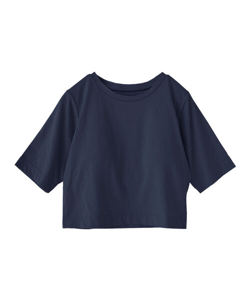 zootie(ズーティー)の「URBAN PLUS カップ付きミニTシャツ(Tシャツ/カットソー・レディース・グレイッシュブルー/ダークグリーン/オフホワイト/ブラウン系その他/スモークピンク/グレイッシュベージュ/ブラック/ライトブルー/ライトベージュ/アイボリー/ネイビー/テラコッタ/チャコール・M)」の18枚目の写真