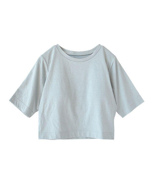 zootie(ズーティー)の「URBAN PLUS カップ付きミニTシャツ(Tシャツ/カットソー・レディース・グレイッシュブルー/ダークグリーン/オフホワイト/ブラウン系その他/スモークピンク/グレイッシュベージュ/ブラック/ライトブルー/ライトベージュ/アイボリー/ネイビー/テラコッタ/チャコール・M)」の19枚目の写真