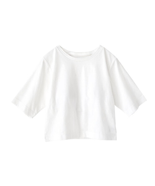 zootie(ズーティー)の「URBAN PLUS カップ付きミニTシャツ(Tシャツ/カットソー・レディース・グレイッシュブルー/ダークグリーン/オフホワイト/ブラウン系その他/スモークピンク/グレイッシュベージュ/ブラック/ライトブルー/ライトベージュ/アイボリー/ネイビー/テラコッタ/チャコール・M)」の22枚目の写真