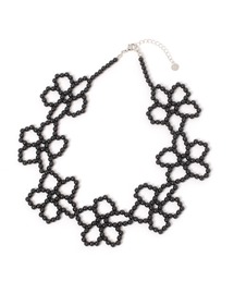 フラワービーズ襟ネックレス