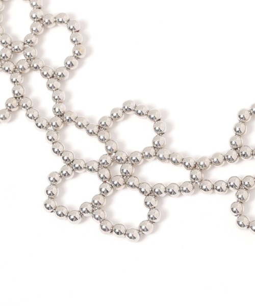 niko and...（ニコアンド）の「フラワービーズ襟ネックレス（ネックレス・レディース・ホワイト/グレー/ブラック・0）」の6枚目の写真