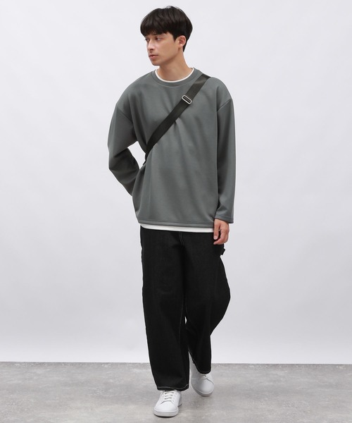LAKOLE(ラコレ)の「ダンボールレイヤー長袖T / 142863(Tシャツ/カットソー・メンズ・ダークオリーブ/ブラック/サンドグレー/チェリーレッド/チャコール/グリーン/ネイビー・MEDIUM/LARGE/X-LARGE)」の9枚目の写真