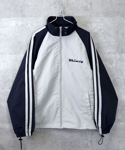 Anytime Songs(エニータイムソングス)の「front embroidery raglan sleeves nylon jacket/フロント刺繍 ラグランスリーブ ナイロンジャケット(ナイロンジャケット・メンズ・チャコール/オフホワイト/グレー・M/L/XL)」の14枚目の写真