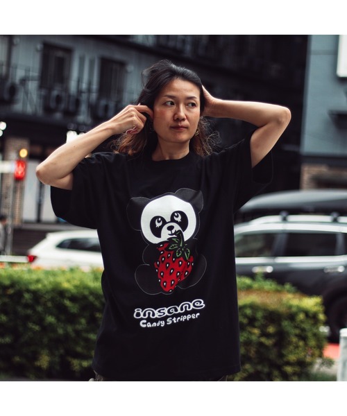 insane（インセイン）の「CANDY STRIPPER STRAWBERRY PEPE BIG TEE（Tシャツ/カットソー・メンズ・ホワイト/ブラック・FREE）」の5枚目の写真
