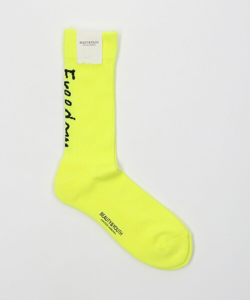 BEAUTY&YOUTH UNITED ARROWS(ビューティーアンドユースユナイテッドアローズ)の「ロゴ デザイン ソックス(ソックス/靴下・メンズ・ブラック/オフホワイト/ホワイト/ライム/イエロー・FREE)」の5枚目の写真