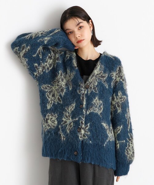 THE SHOP TK （ザ ショップ ティーケー ）の「◆【洗えるライトアウター】フラワージャカードカーディガン（カーディガン/ボレロ・レディース・ブルーグリーン/ブラウン系その他5/ベージュ系4・99）」の3枚目の写真