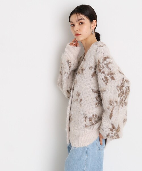 THE SHOP TK （ザ ショップ ティーケー ）の「◆【洗えるライトアウター】フラワージャカードカーディガン（カーディガン/ボレロ・レディース・ブルーグリーン/ブラウン系その他5/ベージュ系4・99）」の7枚目の写真