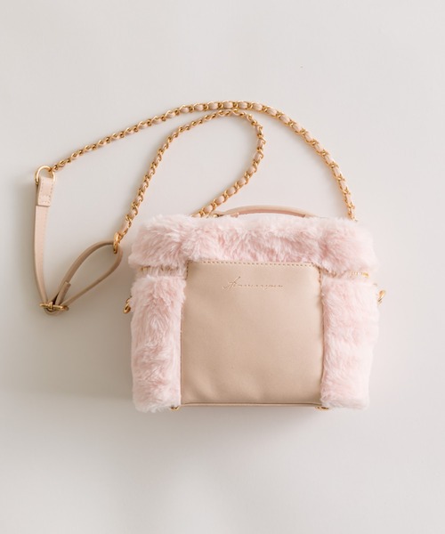 OLIVE des OLIVE（オリーブデオリーブ）の「Aimerianejoieバニティーバッグ（ショルダーバッグ・レディース・オフホワイト/ブラック/ピンク/ホワイト・FREE）」の8枚目の写真