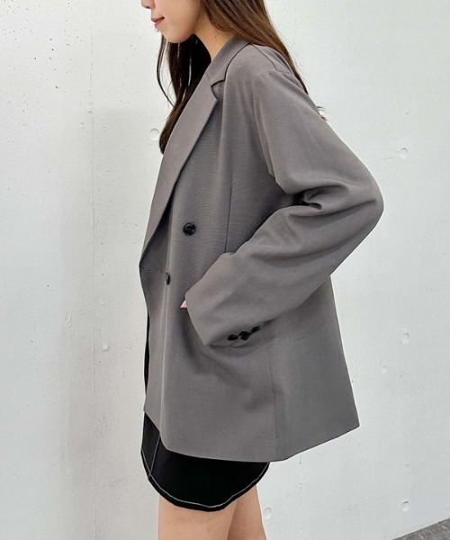 archives（アルシーヴ）の「ダブルブレストテーラードジャケット（テーラードジャケット・レディース・グレー/アイボリー/ブラック・MEDIUM）」の6枚目の写真