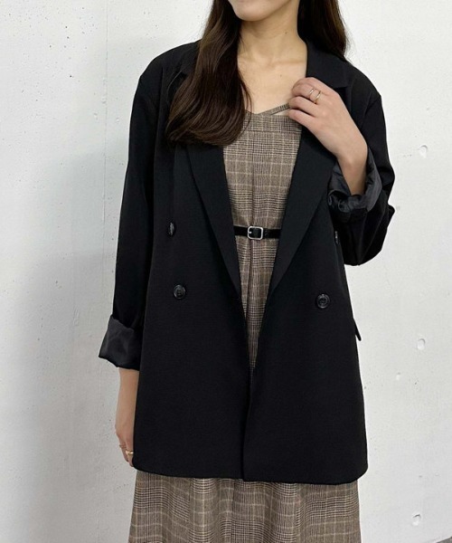 archives（アルシーヴ）の「ダブルブレストテーラードジャケット（テーラードジャケット・レディース・グレー/アイボリー/ブラック・MEDIUM）」の11枚目の写真